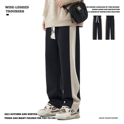 Colorblock Straight Leg Patchwork Pants