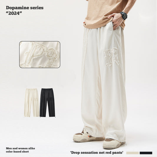 Embroidered Wide Leg Pants