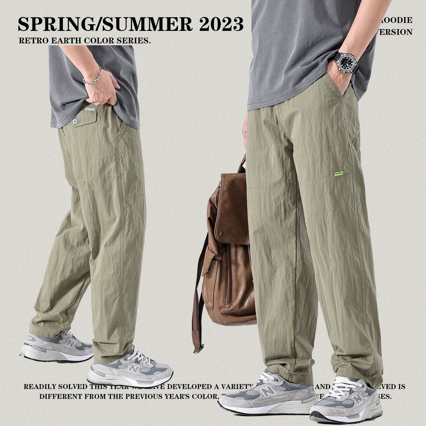 Lightweight Pleated Casual Pants