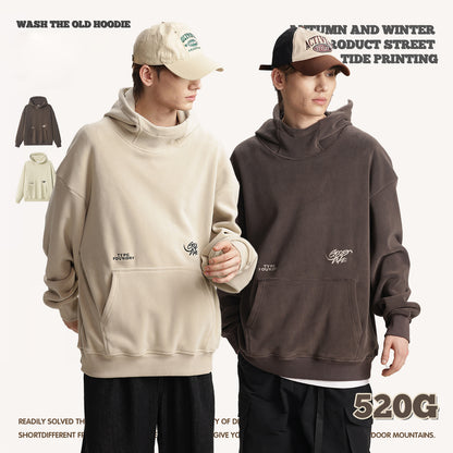 High Collar Fleece Hoodie