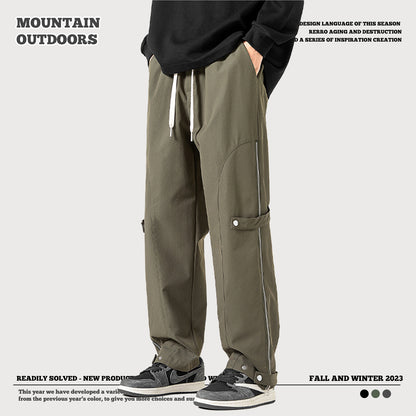 Side-Zip Straight Leg Cargo Pants