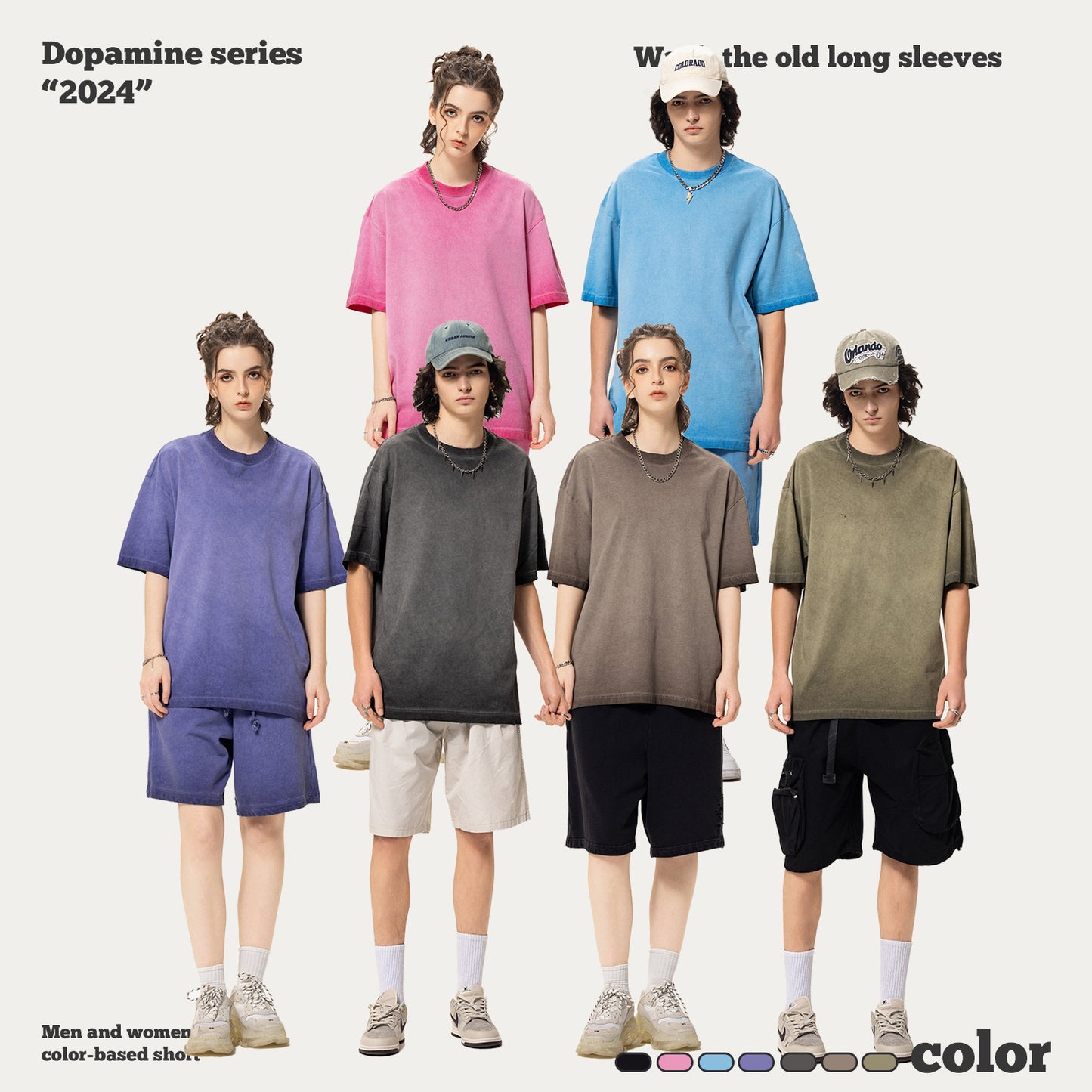 Dopamine Wash Short Sleeve Tee&Shorts Set