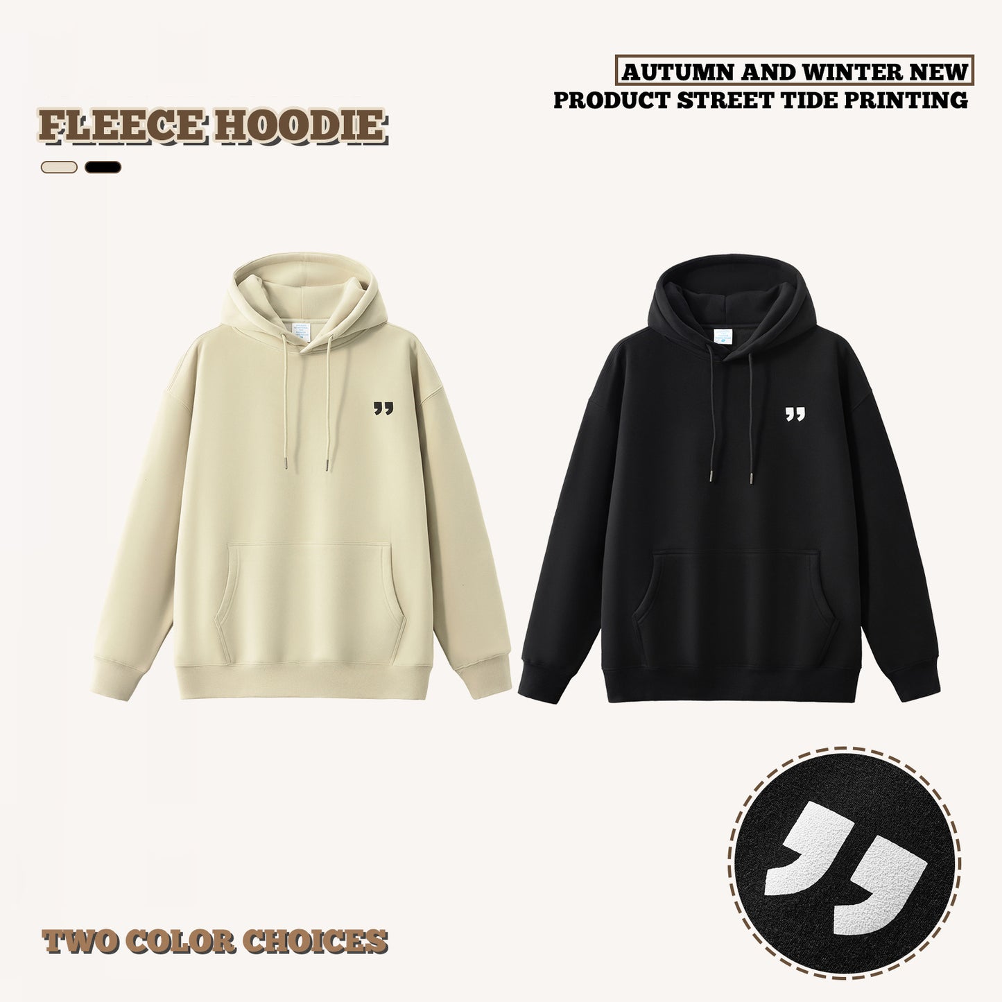 Print Fleece Hoodie