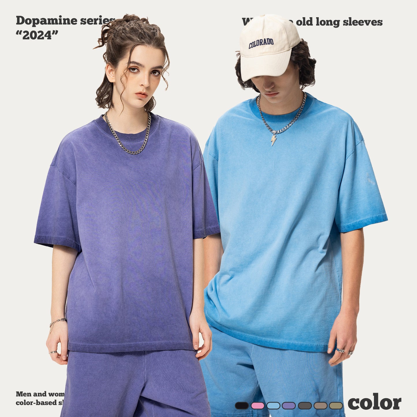 Dopamine Wash Short Sleeve Tee&Shorts Set