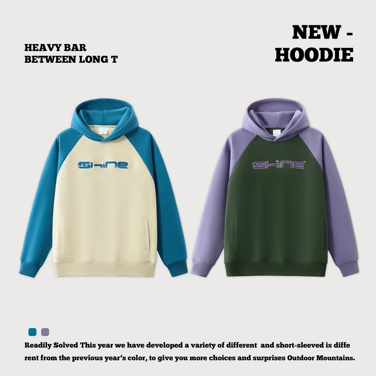 Colorblock Raglan Loose Hoodie