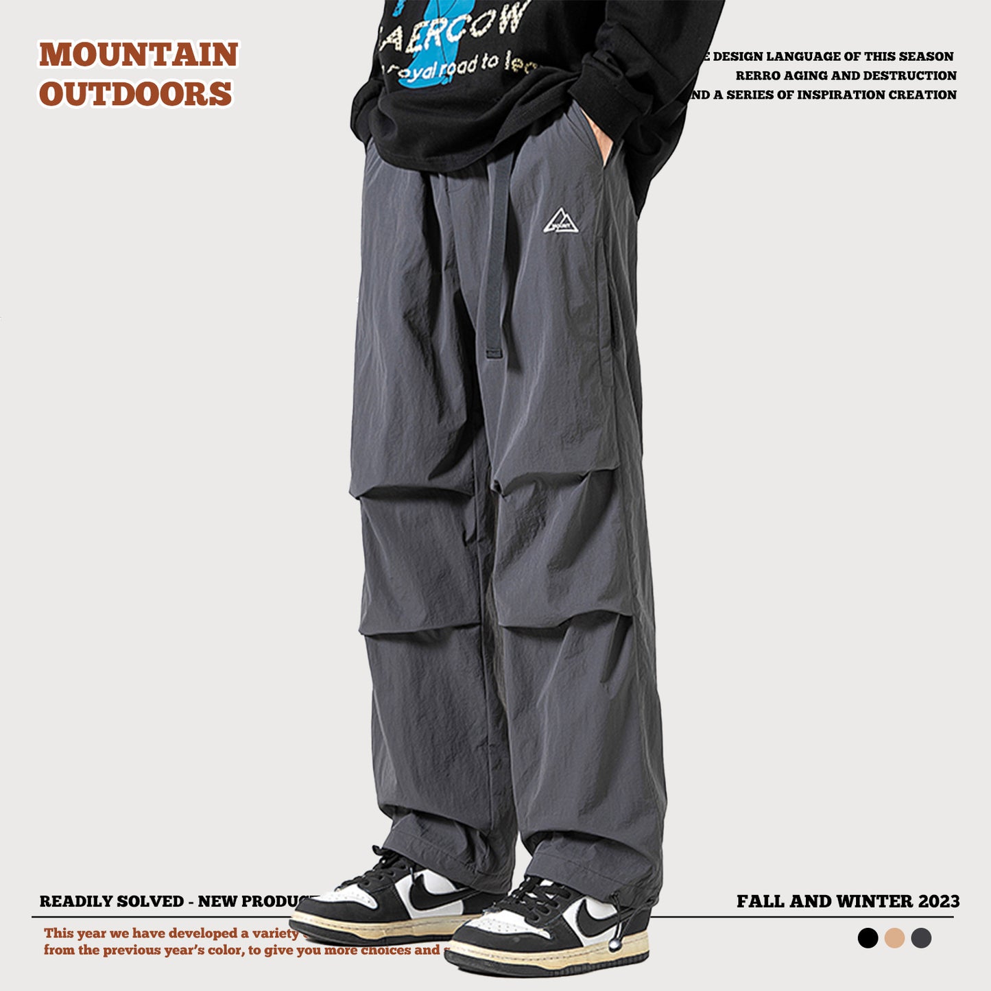 Buckle Belted Woven Cargo Pants