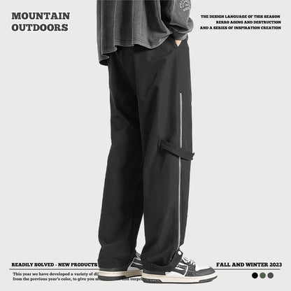 Side-Zip Straight Leg Cargo Pants