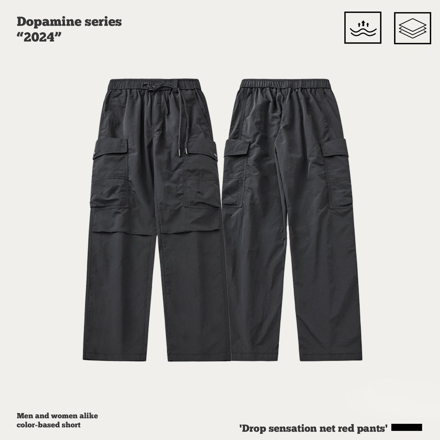 Pleated Knee Straight Leg Cargo Pants