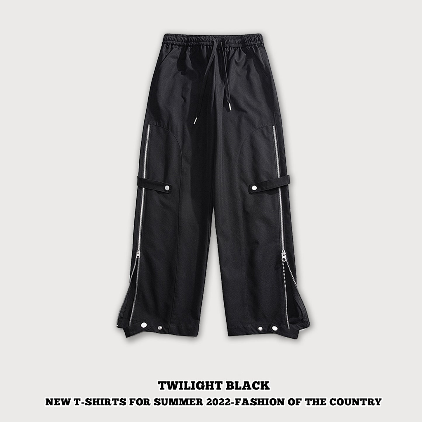 Side-Zip Straight Leg Cargo Pants