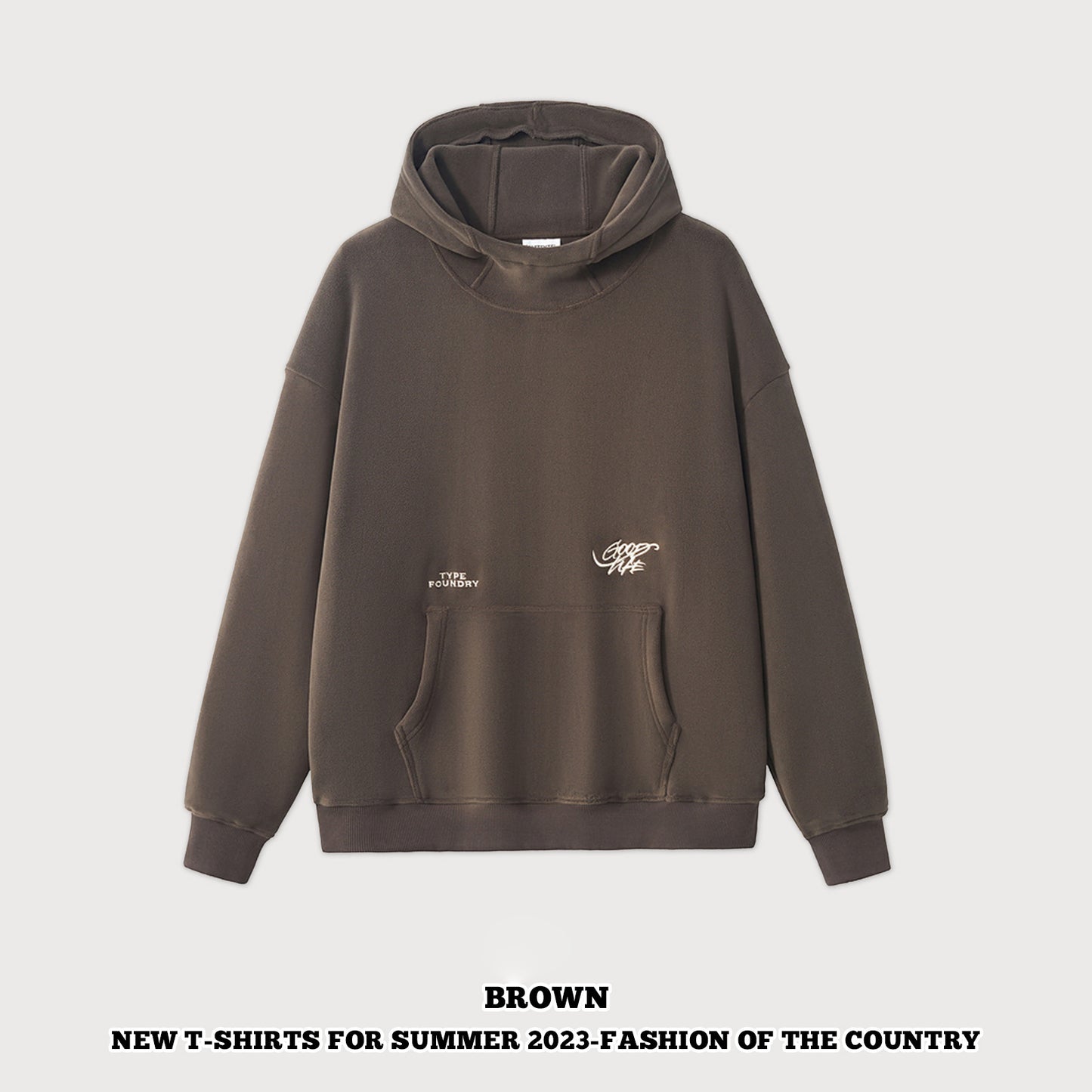 High Collar Fleece Hoodie