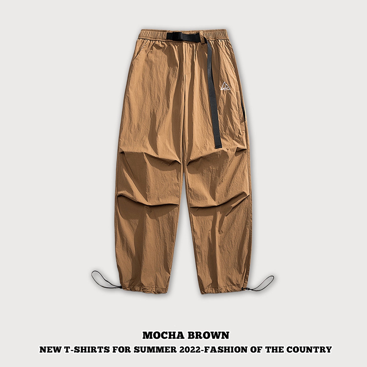 Buckle Belted Woven Cargo Pants